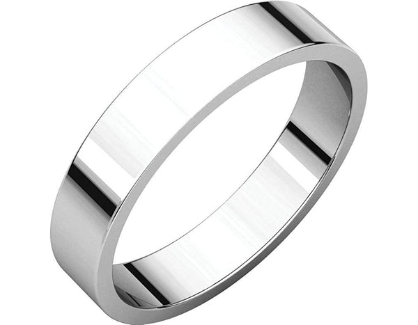 14k White Gold Slim-Profile Flat 4mm Band