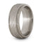 Bark Finished, Grooved 9mm Comfort-Fit Titanium Wedding Band