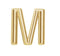 Initial Letter 'M' 14k Yellow Gold Stud Earring (Single Earring)