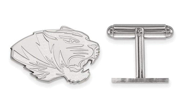 Rhodium-Plated Sterling Silver University Of Missouri Cuff Links, 16X24MM