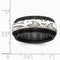 Edward Mirell Black Titanium and Sterling Silver Inlay Scroll 10mm Wedding Band