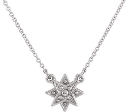 Platinum Star Necklace, 16-18"