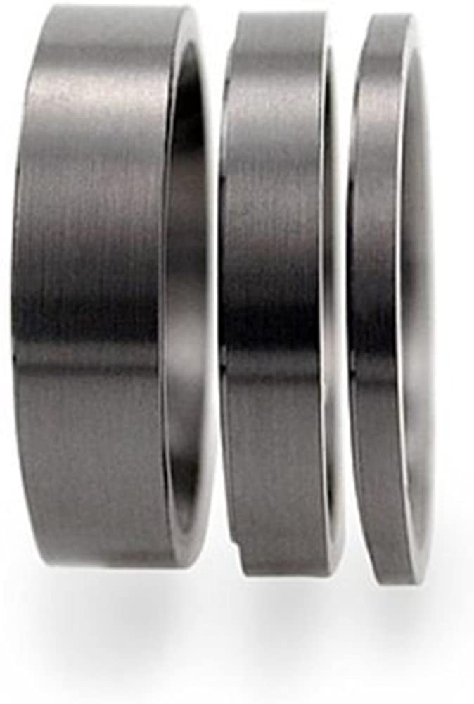 Wide Three Satin Brushed Interchangeable Comfort-Fit Titanium Bands, Size 8.25