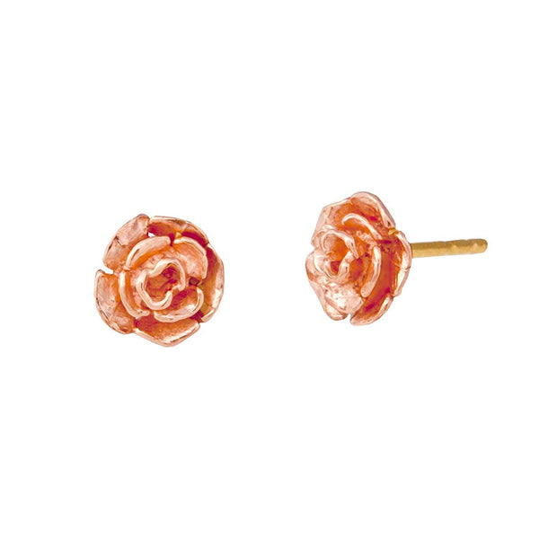 Petite 3D Rose Earrings, 10k Yellow Gold, 12k Green and Rose Gold Black Hills Gold Motif