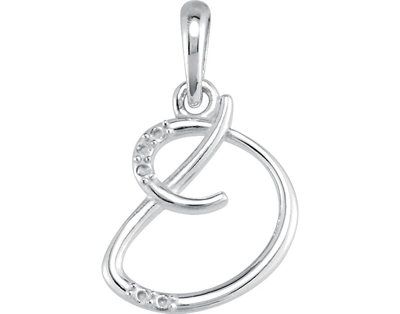 5-Stone Diamond Letter 'D' Initial 14k White Gold Pendant Necklace, 18" (.03 Cttw, GH, I1)