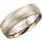 Two-Tone Comfort-Fit 7mm Rhodium-Plated 14k White and Yellow Gold Wedding Band