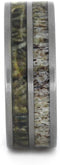 Deer Antler, Camo Print 8mm Comfort-Fit Matte Titanium Wedding Band, Size 15.75