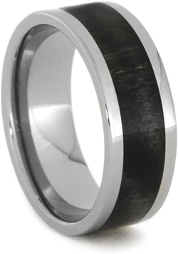 Black and Green Poplar Wood 8mm Comfort-Fit Titanium Wedding Band, Size 4