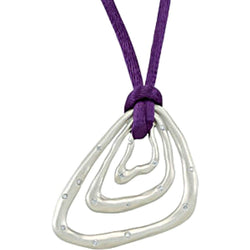 Diamond Triangle Pendant in Sterling Silver with Purple Cord, 18" (1/5 Cttw)