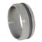 Grooved Sandblasted Titanium 8mm Comfort-Fit Deep Frosted Titanium Wedding Band, Size 10