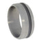 Grooved Sandblasted Titanium 8mm Comfort-Fit Deep Frosted Titanium Wedding Band, Size 10