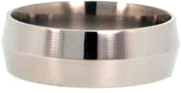 Knife Edge 8mm Comfort Fit Titanium Wedding Band, Size 15