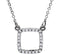 Diamond Square 14k White Gold Pendant Necklace, 16" (1/8 Cttw)