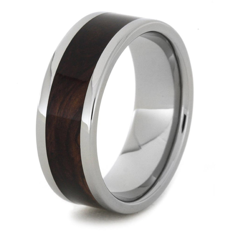 Honduran Rosewood Burl 8mm Comfort-Fit Titanium Band