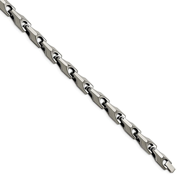 Men's Polished Tungsten 7mm Link Bracelet, 8"