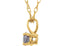 Children's Imitation Alexandrite 'June' Birthstone 14k Yellow Gold Pendant Necklace, 14"