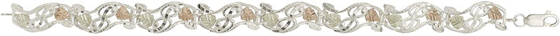 Tricolor Omega Wave Bracelet, Sterling Silver, 12k Green Gold, 12k Rose Gold Black Hills Gold, 7.25"