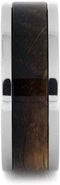 Whiskey Barrel Oak Wood Inlay 8mm Comfort-Fit Titanium Band, Size 11.5