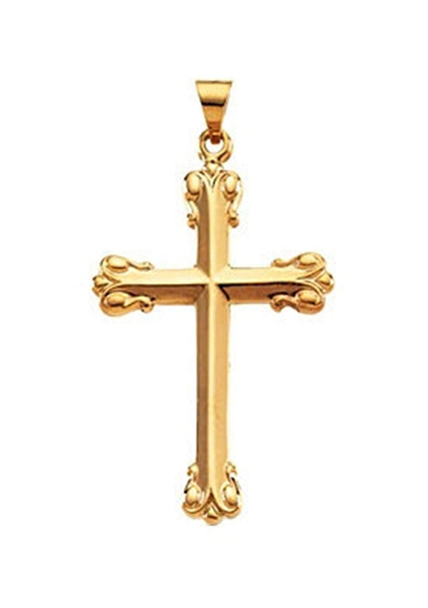 Ornate Cross 14k Yellow Gold Pendant (34.50X23.50)