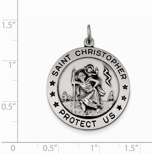 Sterling Silver St. Christopher Medal (31X26MM)