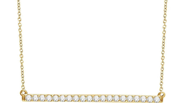 Diamond Bar Necklace in 14k Yellow Gold, 18" (1/2 Cttw )