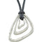 Diamond Triangle Pendant in Sterling Silver with Brown Cord, 18" (1/5 Cttw)