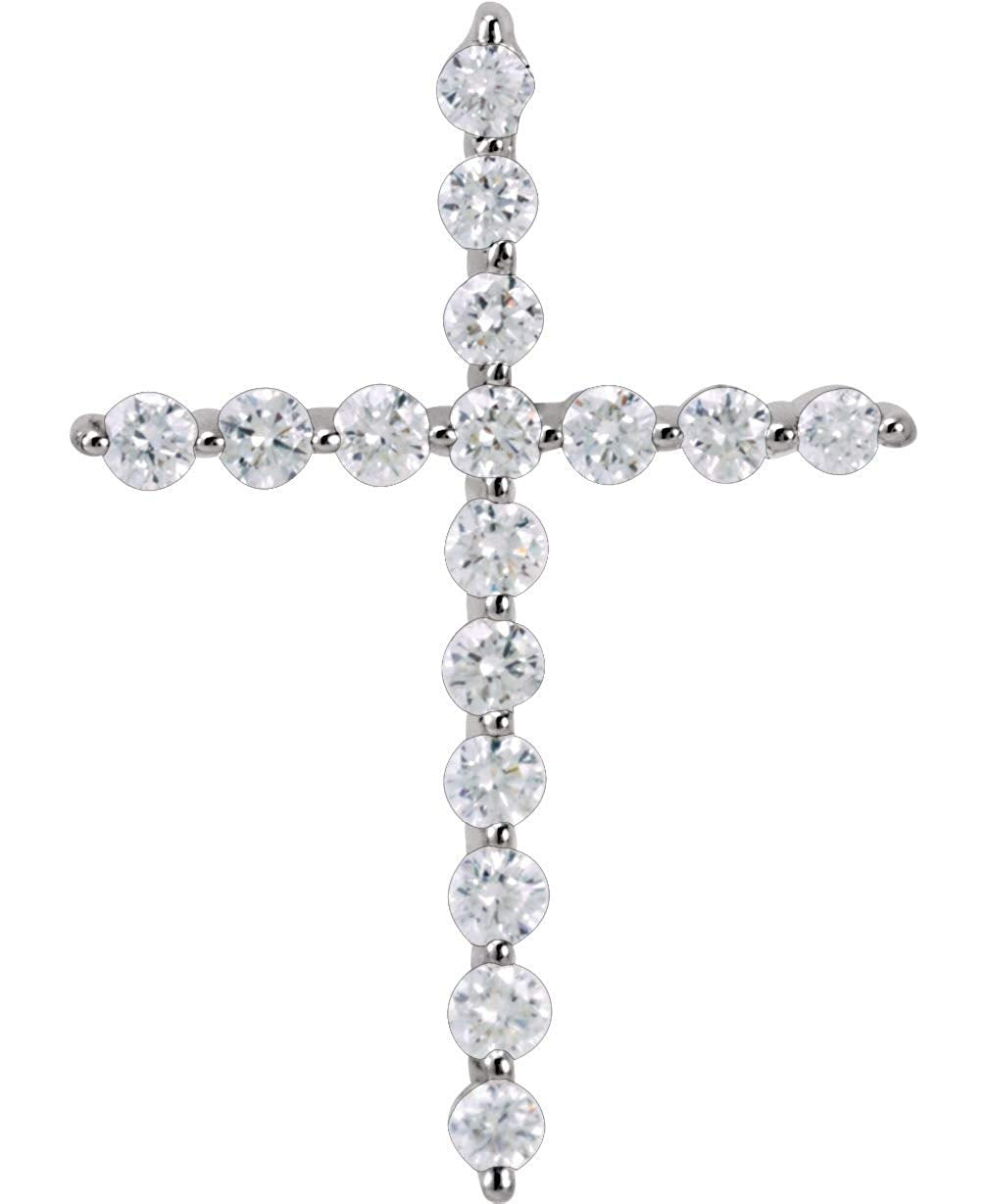 Diamond Cross Rhodium-Plated 14k White Gold Pendant (.33 Ctw, G-H Color, I1 Clarity)