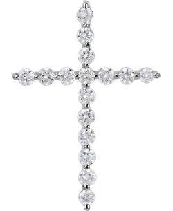 Diamond Cross Rhodium-Plated 14k White Gold Pendant (.25 Ctw, G-H Color, I1 Clarity)