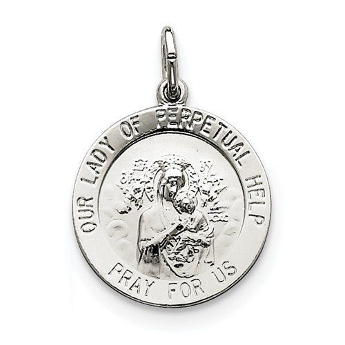 Sterling Silver Our Lady of Perpetual Help Medal (26X18MM)