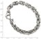 Men's Brushed and Polished Stainless Steel 7mm Link Bracelet, 8.5 Inches