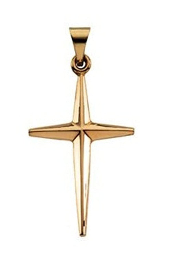 Star Cross 14k Yellow Gold Pendant (27.00X17.50 MM)