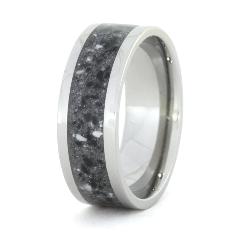 Concrete Inlay 6mm Comfort-Fit Titanium Ring