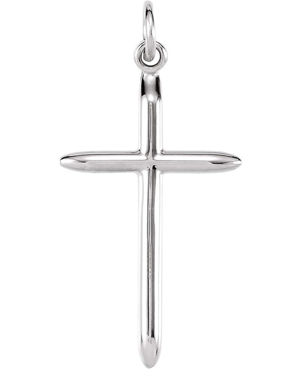 Suffering Cross 14k White Gold Pendant