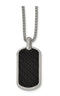 Edward Mirell Stainless Steel Black Carbon Fiber Dog Tag Necklace, 20"