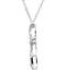 Diamond Twisted Cross Rhodium Plate 14k White Gold Pendant Necklace, 18" (1/10 Cttw)