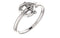 Girl's Platinum Cross with Heart Youth Ring