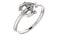 Girl's Cross with Heart Rhodium-Plated 14k White Gold Youth Ring