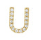 14k Yellow Gold Gold Diamond Letter 'U' Initial Stud Earring (Single Earring) (.06 Ctw, GH Color, I1 Clarity)