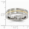 Gold Inlay Collection Brushed Titanium, 14k Yellow Gold 6mm Band