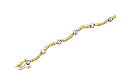 Two-Tone Diamond Line Bracelet, 14k Yellow and White Gold, 7" (.5 Cttw, GH Color, I1 Clarity)