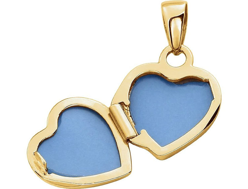 14k Yellow Gold Bow and Heart Locket