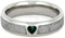 Created Emerald, Gibeon Meteorite 14k White Gold Ring and Green Box Elder Burl Wood Titanium Band, Couples Ring Set, M12.5-F7.5