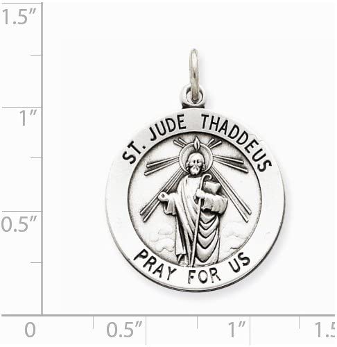 Sterling Silver Saint Jude Thaddeus Medal (30X22MM)