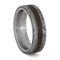 Gibeon Meteorite, Petrified Wood 6mm Comfort-Fit Matte Titanium Band