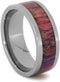 Pink and Purple Poplar Wood 8mm Comfort-Fit Titanium Wedding Band, Size 14.75