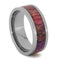 Pink and Purple Poplar Wood 8mm Comfort-Fit Titanium Wedding Band