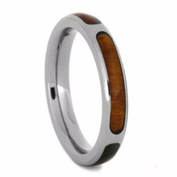 Gibeon Meteorite, Ironwood, Redwood, Green Box Elder 3mm Comfort-Fit Titanium Wedding Band