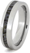 Dinosaur Bone Inlay 6mm Comfort-Fit Titanium Ring, Size 13.25