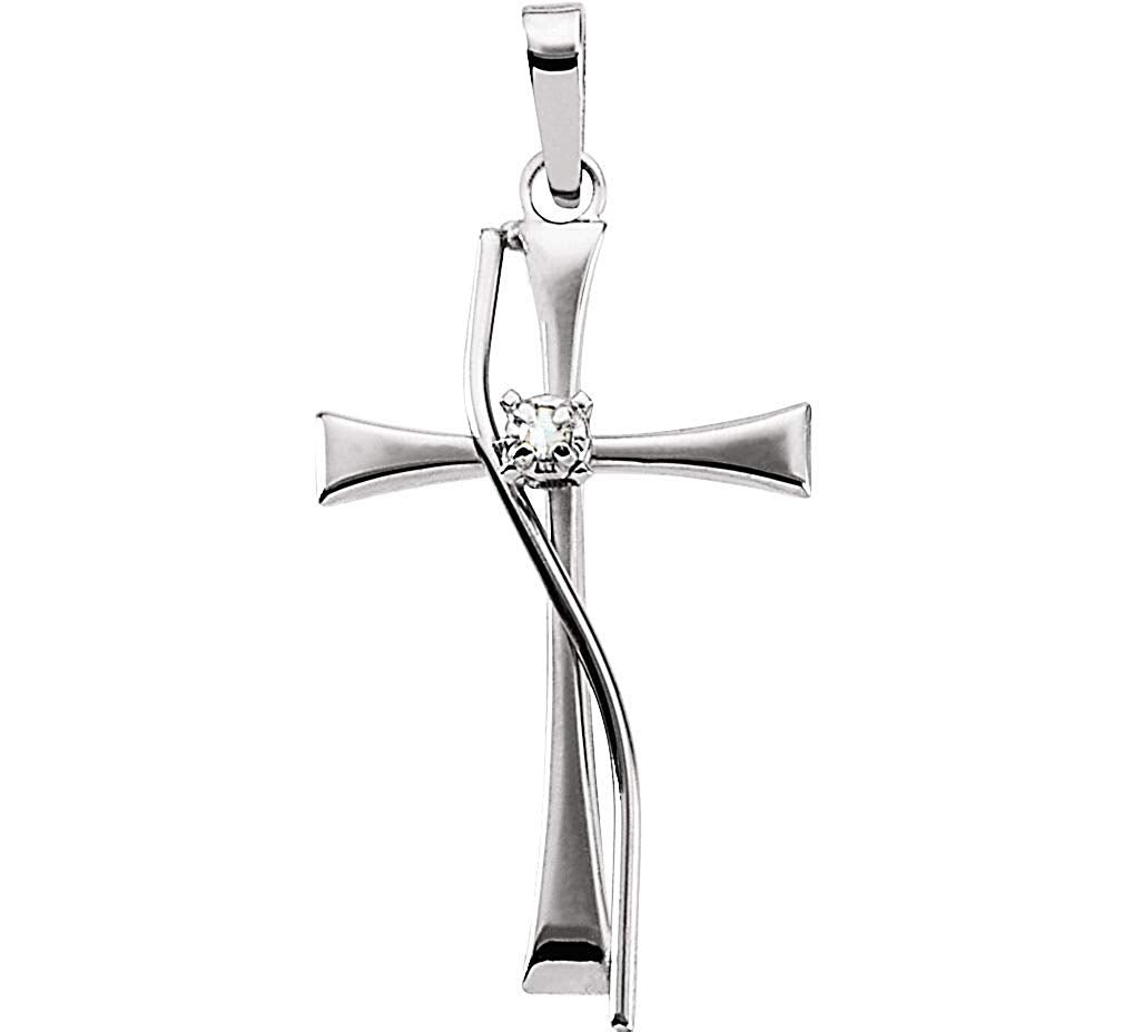 Diamond Cross 14k White Gold Pendant