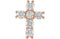 Diamond Cross Pendant, Rhodium-Plated 14k Rose Gold (1/4 Ctw, Color G-H, Clarity I1 )